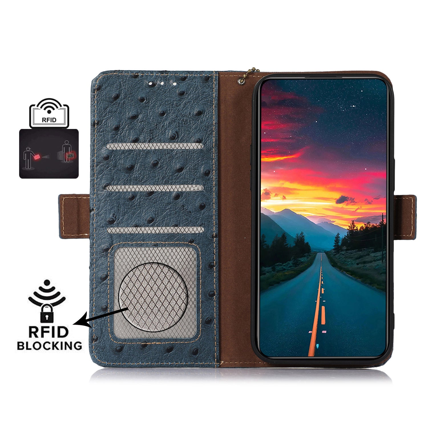 RFID Blocking Shell for Samsung Galaxy S23 FE Genuine Cowhide Leather Phone Cover Wallet Stand Case RFID Blocking Shell for Samsung Galaxy S23 FE Genuine Cowhide Leather Phone Cover Wallet Stand Case